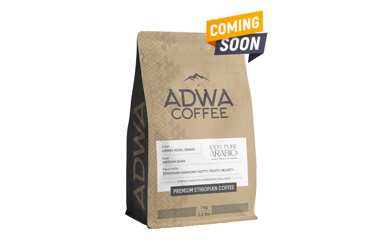 5 - ADWA Coffee - Premium Ethiopian coffee - Medium Dark Roast - Whole Beans